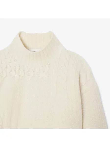 Lacoste Wełniany Sweter Z Wysokim Kołnierzem Z Efektem Patchworku