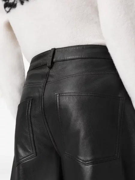 Pantaloni Allsaints din piele negru