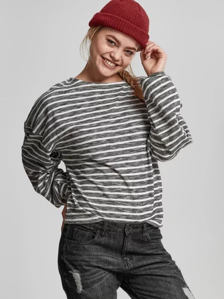 Pulover Urban Classics cu dungi negru