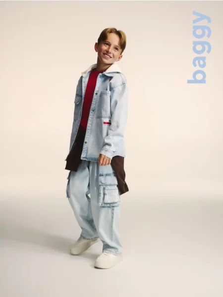 Reserved Blugi baggy albastru