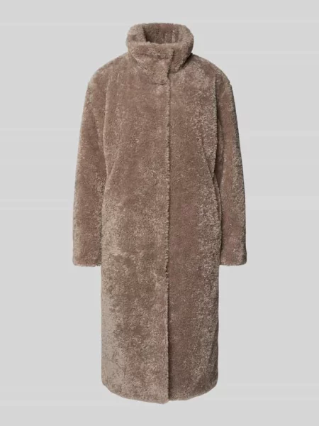 Płaszcz o kroju regular fit z futerka ze stójką White Label