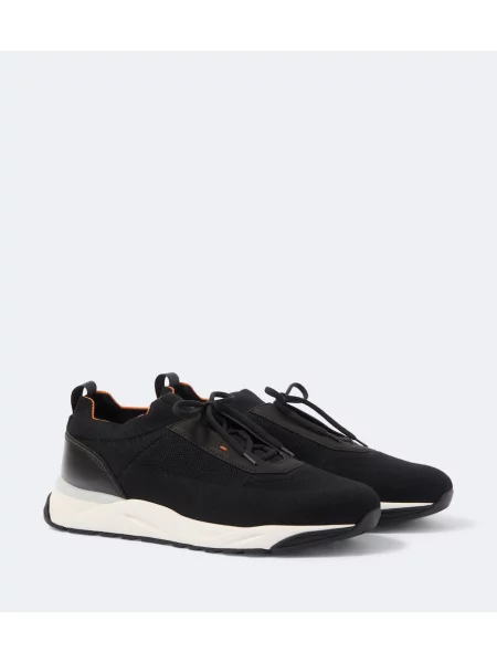 Sneakerși Santoni din piele albastru