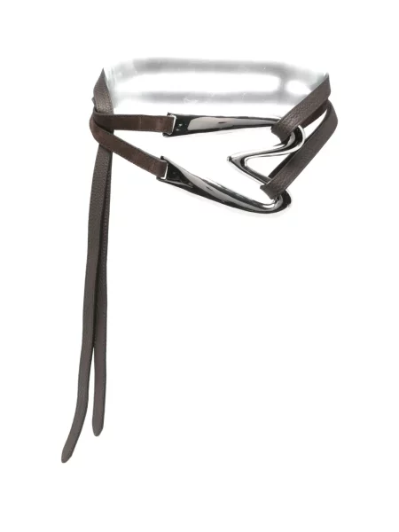 Curea Moschino din piele cu cataramă maro