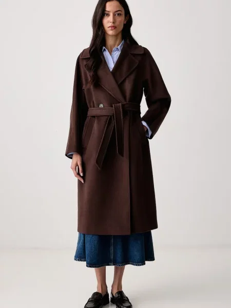 Weekend MaxMara De lână palton Wkdresina maro