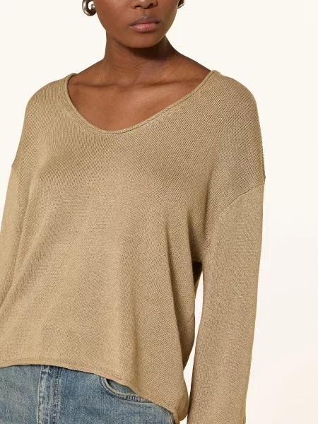 Marc O'polo Sweter Z Lnem beige beżowy
