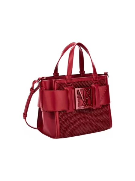 Shopper kabelka Armani Exchange z ekologickej kože červená