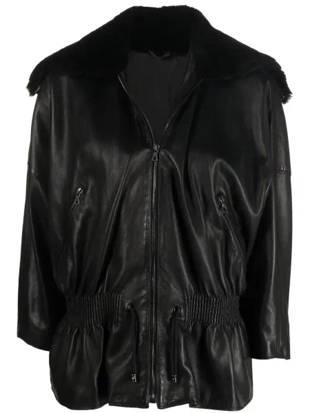 S límcem bunda Versace Pre-owned černá
