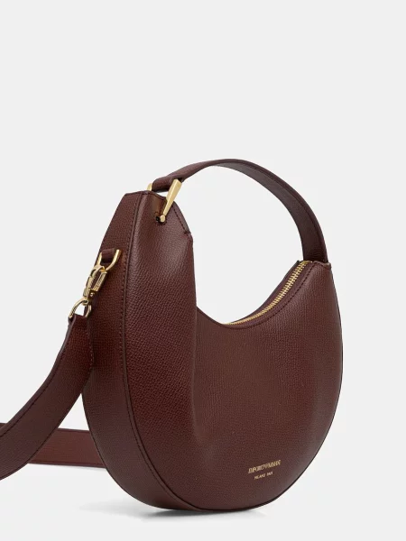 Emporio Armani hobo torbica usnjena rjava