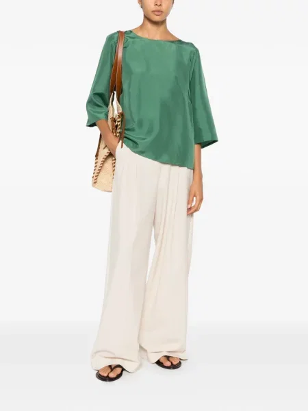 Top Weekend Max Mara de mătase verde