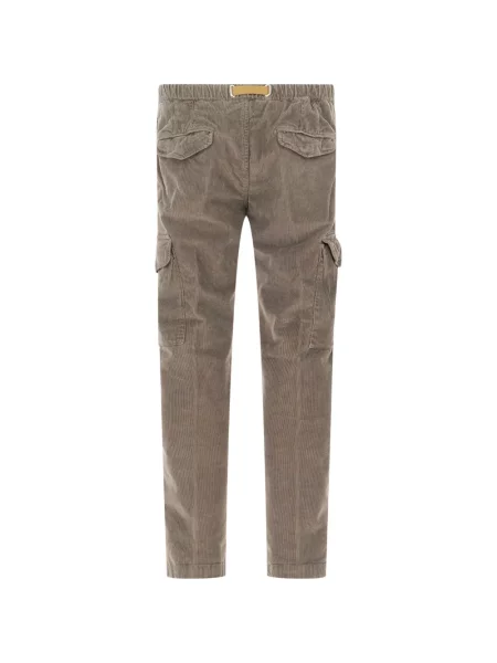 Pantaloni cargo White Sand de catifea cord alb