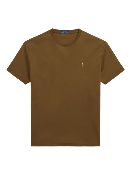 Zateplené pruhované tričko Polo Ralph Lauren s výšivkou zelené