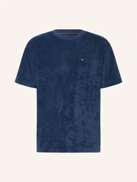 Tommy Hilfiger Tričko Z Froté tmavě modrá