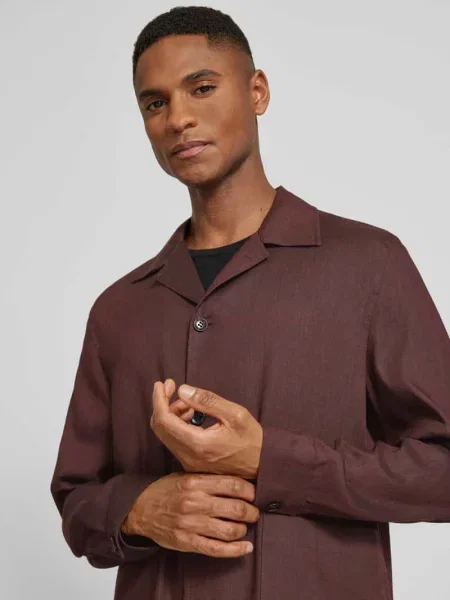 Kurtka koszulowa o kroju regular fit z mieszanki lnu model Malte' Cinque