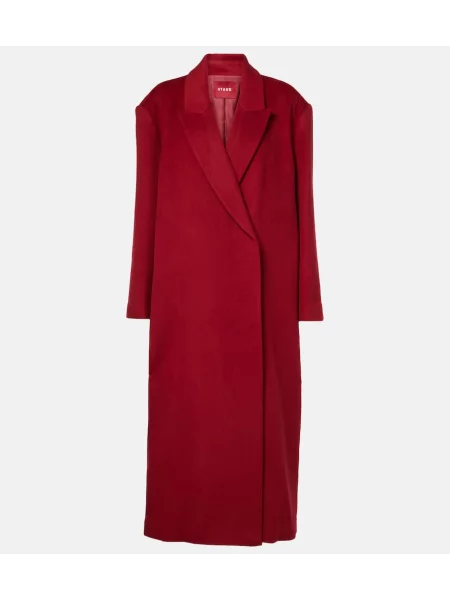 Płaszcz Staud wełniany czerwony