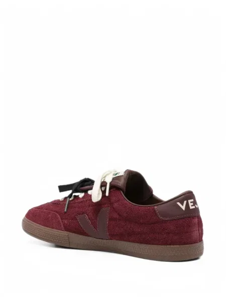 Sneakerși Veja din piele de căprioară roșu