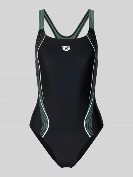 Kostium kąpielowy o kroju slim fit z nadrukiem z logo model Control' Arena czarny