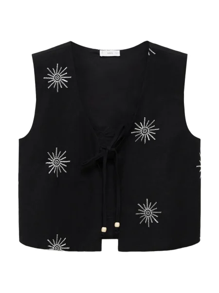 MANGO TEEN Vestă Sunt negru / natural alb