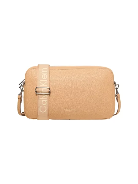 Calvin Klein Geantă Webbing 2X Strap Lg Camera Bag Bej maro