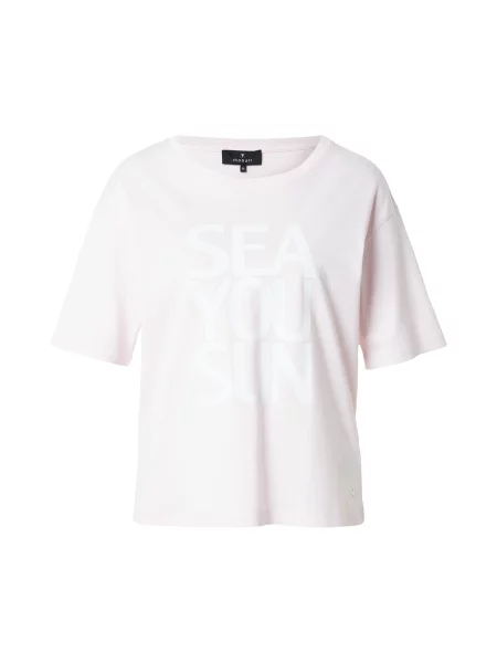 Monari Tricou roz pastel alb