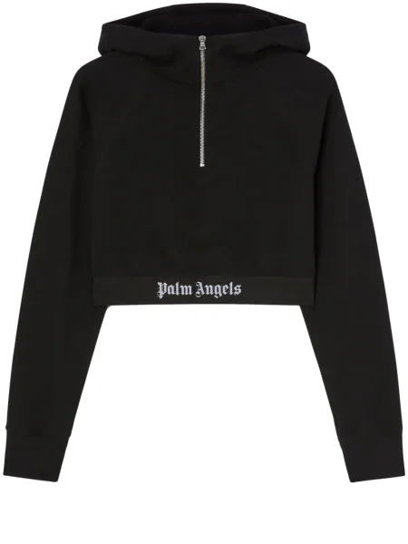 Decupat hanorac Palm Angels cu bretele cu autograf negru