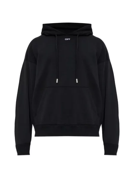 Hanorac cu glugă Off-white cu imagine cu cordon alb
