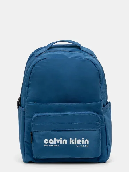 Calvin Klein plecak duży z nadrukiem niebieski