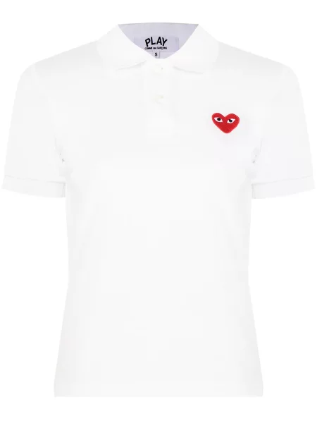 Polo Comme Des Garcons Play w serca białe