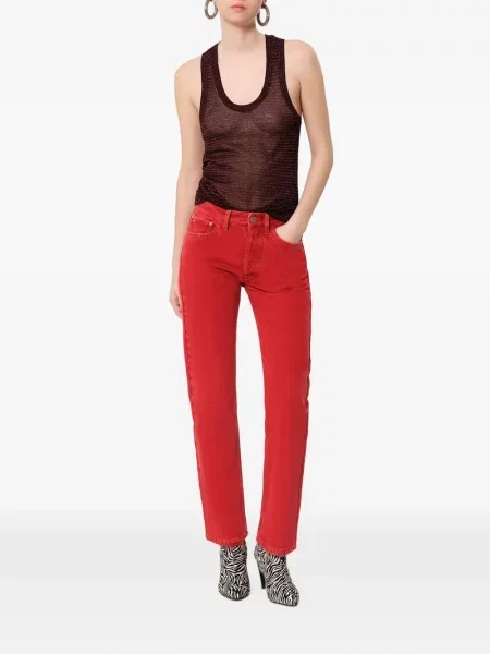 Top Isabel Marant cu dungi tricotate negru