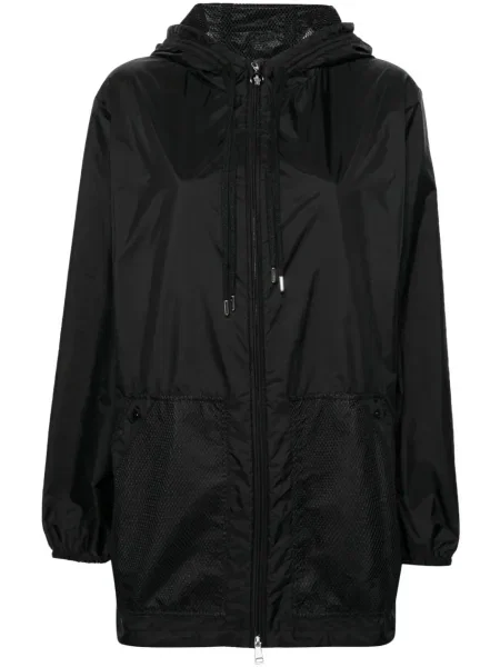 Geacă Moncler cu glugă plasă negru
