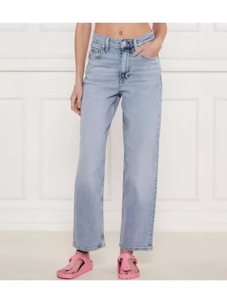 Tommy Jeans Blugi LAYLA | Straight fit | high waist albastru