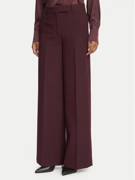 Tommy Jeans Medžiaginės kelnės Tuxedo  Vyšninė Wide Leg