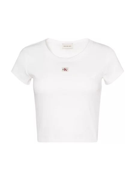 Koszulka Calvin Klein Jeans z krótkim rękawem biała