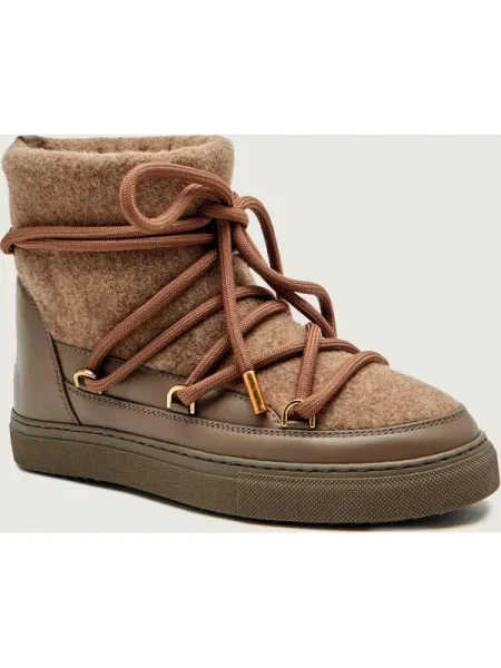 INUIKII Bocanci FELT cu adaos de piele bej