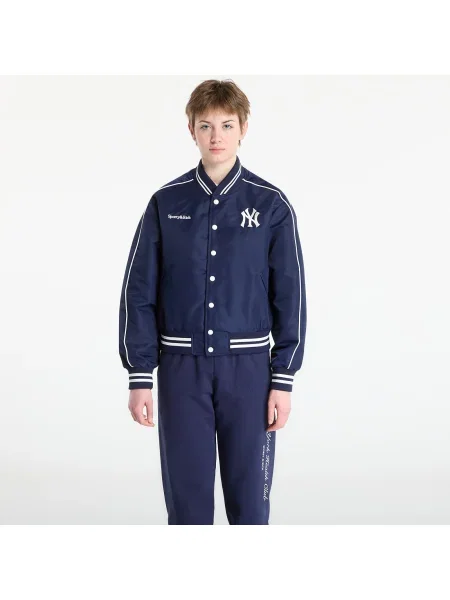 Jachetă Sporty & Rich Yankees Curve Varsity Jacket Dark Navy/ White M alb