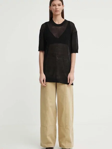 Лляна футболка AERON PLINY чорний