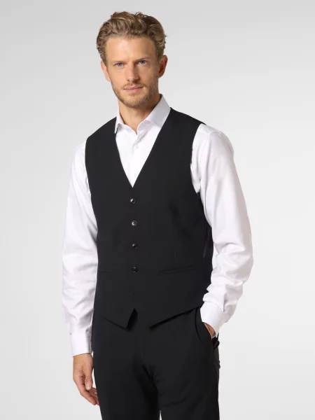 Finshley & Harding London kamizelka od garnituru modułowego Mężczyźni Regular Fit jednolity 44 niebieski