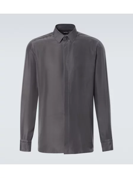 Cămașă Tom Ford de mătase gri