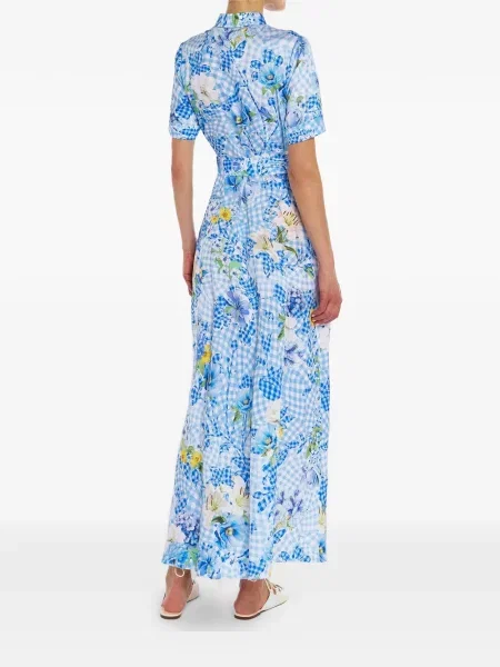 Rochie maxi Mary Katrantzou cu model floral cu imagine albastru