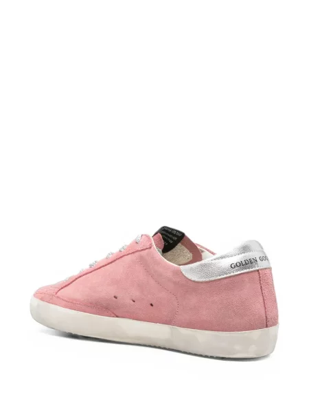 Велурени класически маратонки Golden Goose розово