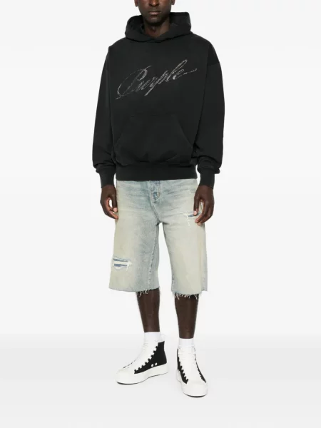 Hoodie Purple Brand με αυτόγραφο γκρι