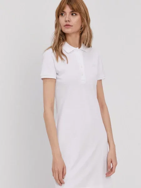 Lacoste šaty s bavlnou bílé
