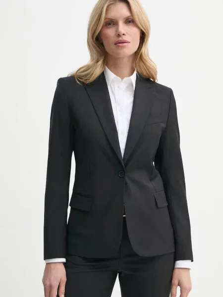 Filippa K geaca de lana un singur rand de neted negru