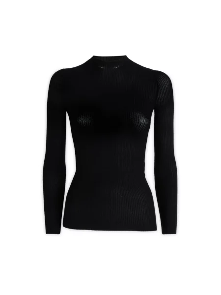 Lniany golf golf top Balenciaga czarny