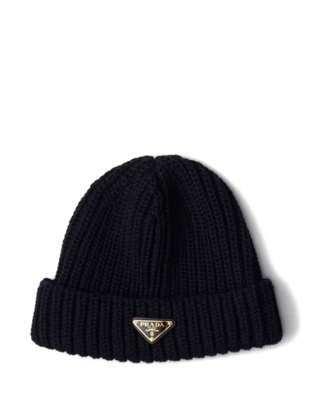 Beanie Prada de lână albastru