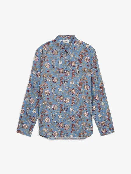 Koszula do pracy z czystej bawełny slim fit niebieska