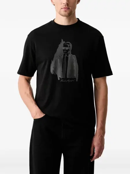 Tricou Karl Lagerfeld cu imagine negru