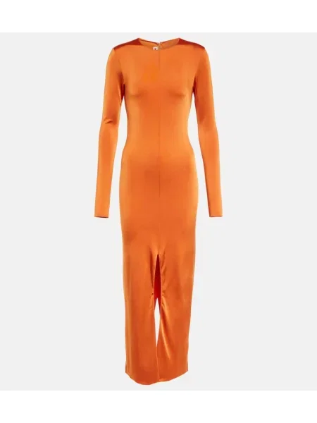 Sukienka midi Marni z dżerseju do kolan garniturowa pomarańczowa