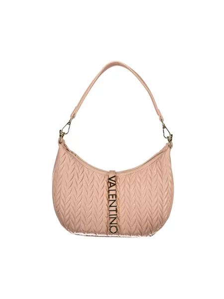 Lniana torebka Valentino Bags różowa