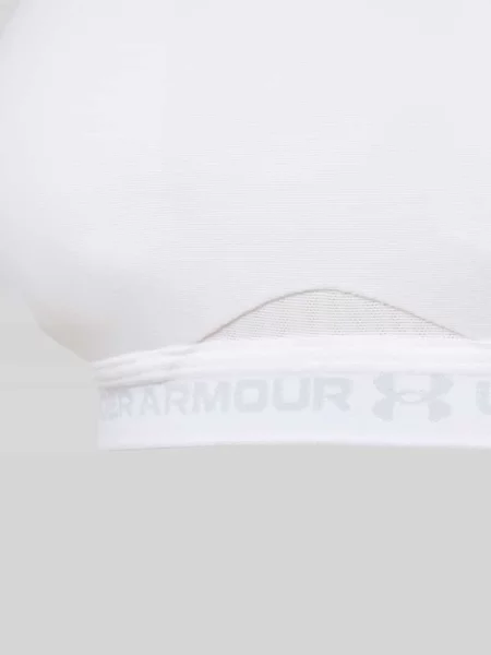 Biustonosz sportowy z napisem z logo model UA Crossback Low Bra' Under Armour biały