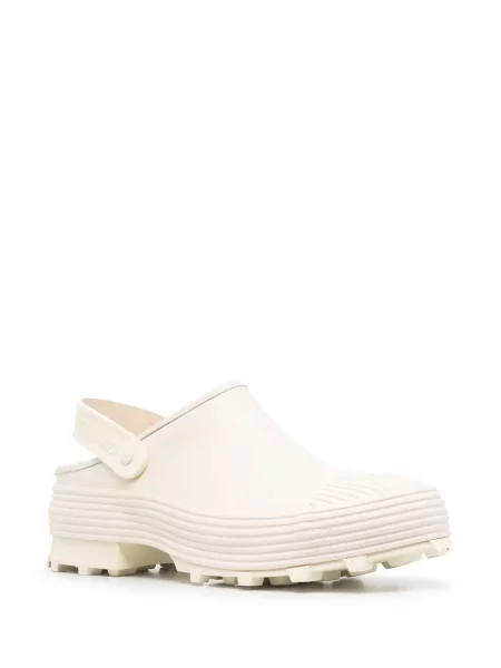 Papuci tip mules Camperlab din piele chunky alb